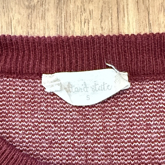 Altar’d State Burgundy Smiley Face Sweater - Picture 2 of 3